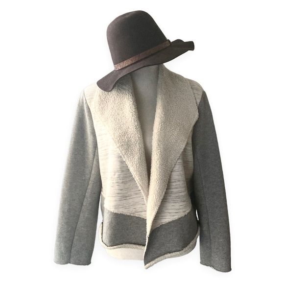 Lou&Grey Sherpa Blazer Jacket Soft Grey White M - Picture 7 of 13